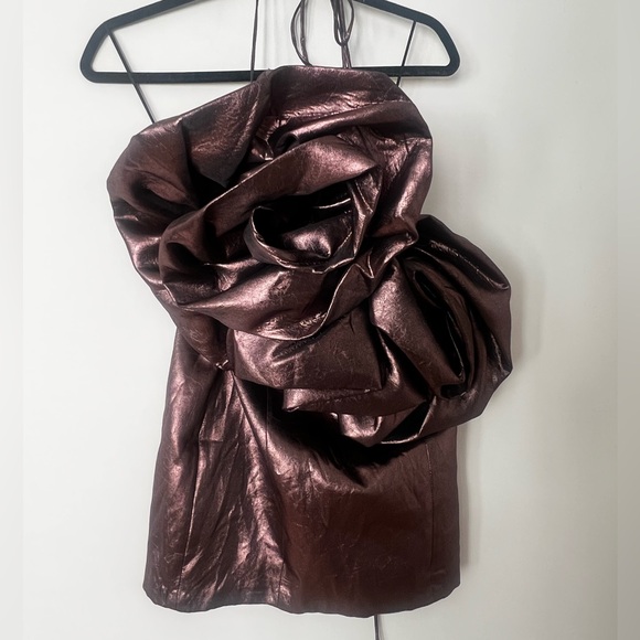 NWOT Zara Voluminous Statement Flower Dress in Pale Pink - Picture 2 of 16